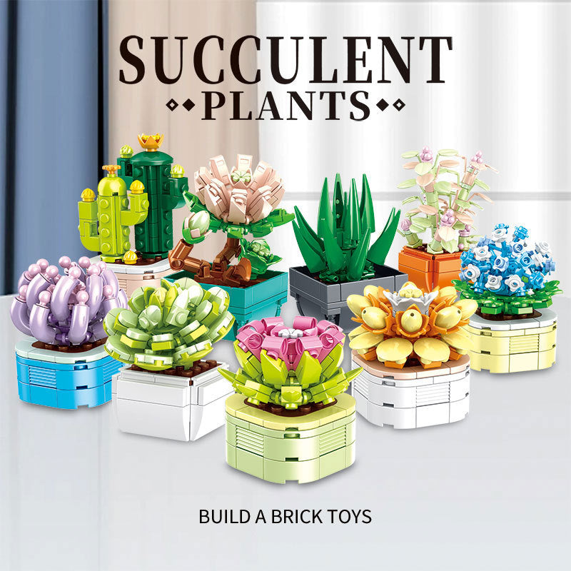 succulent plants building blocks set - gaomisi 832 pcs - 2