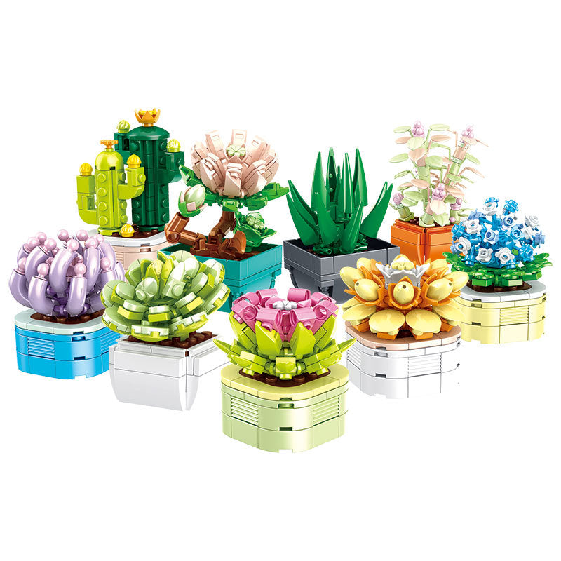 succulent plants building blocks set - gaomisi 832 pcs - 4