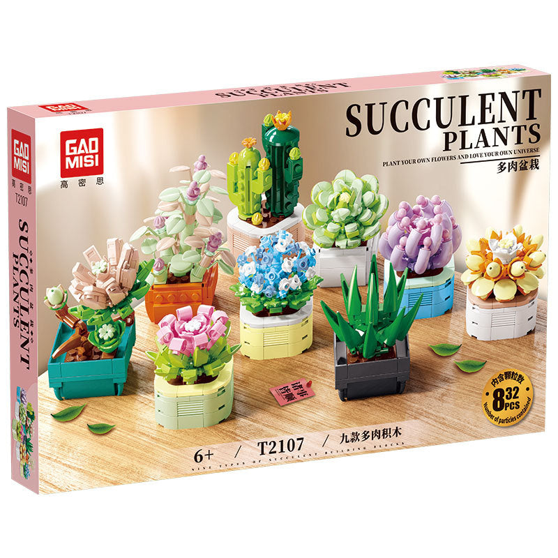 succulent plants building blocks set - gaomisi 832 pcs - 5