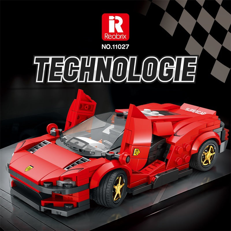 supercar sp3 building block racing car - reobrix 11027 - 1