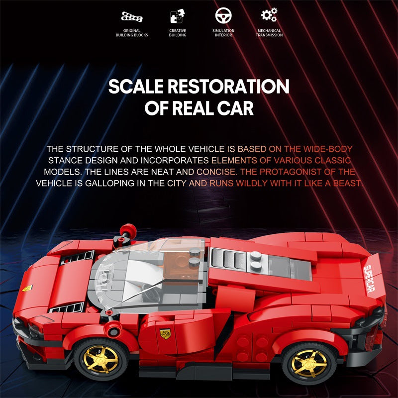 supercar sp3 building block racing car - reobrix 11027 - 2