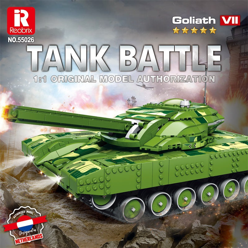 tank battle remote control assembly building blocks set - reobrix - 1