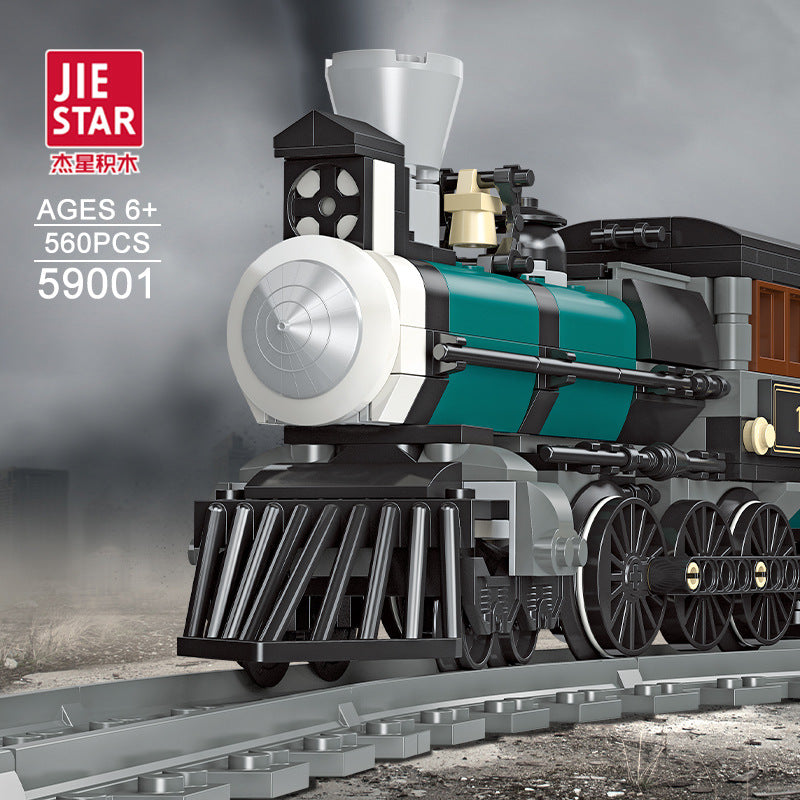 th10 steam train building set - 560 pcs | jiestar 59001 - 1