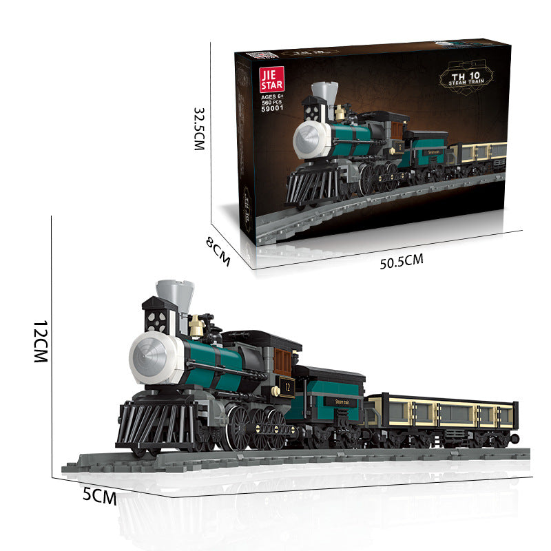 th10 steam train building set - 560 pcs | jiestar 59001 - 2