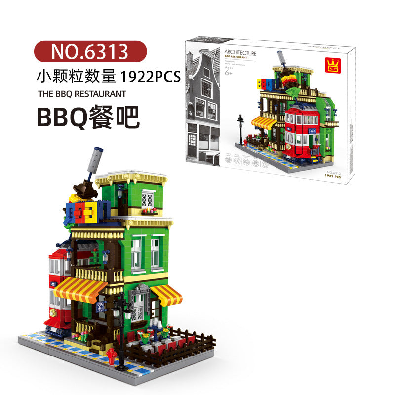 the bbq restaurant - building blocks set - wange bricks - 3