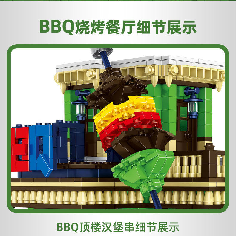 the bbq restaurant - building blocks set - wange bricks - 6