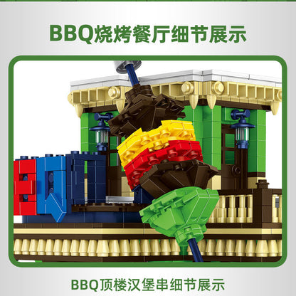 the bbq restaurant - building blocks set - wange bricks - 6