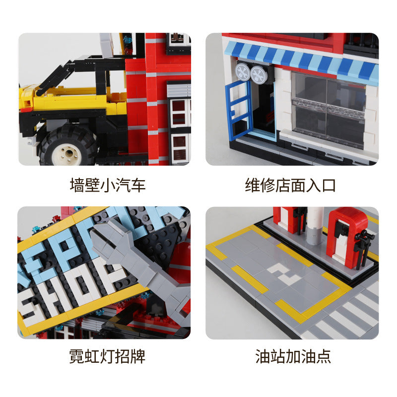 the car service center - building blocks set - wange bricks - 2