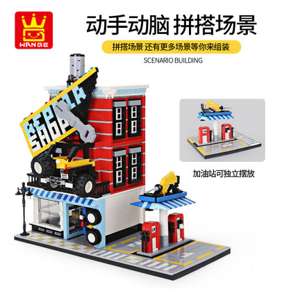 the car service center - building blocks set - wange bricks - 4