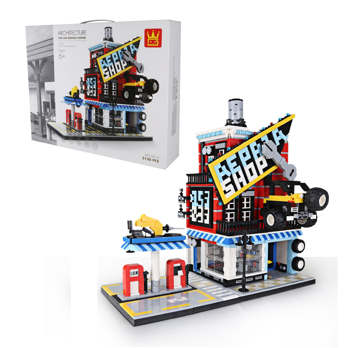 the car service center - building blocks set - wange bricks - 5