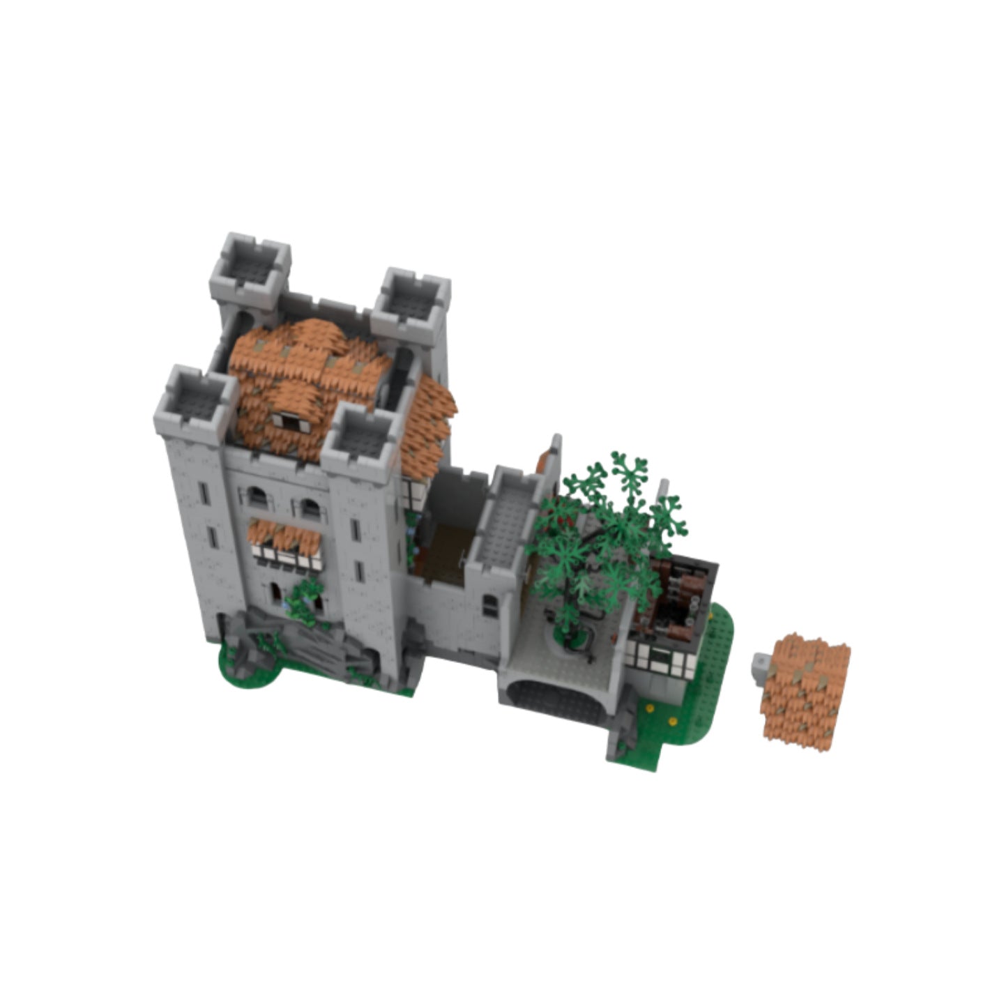 the court yard building set | lion knight castle expansion | moc-155424 - 3