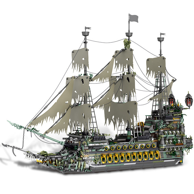 the flying dutchman pirate ship building block set - reobrix 66037 - 5