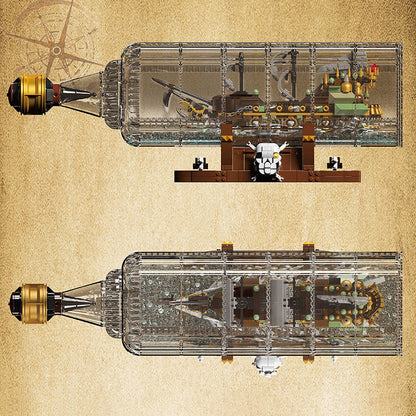 the flying dutchman pirate ship in bottle | mouldking 10067 - 3