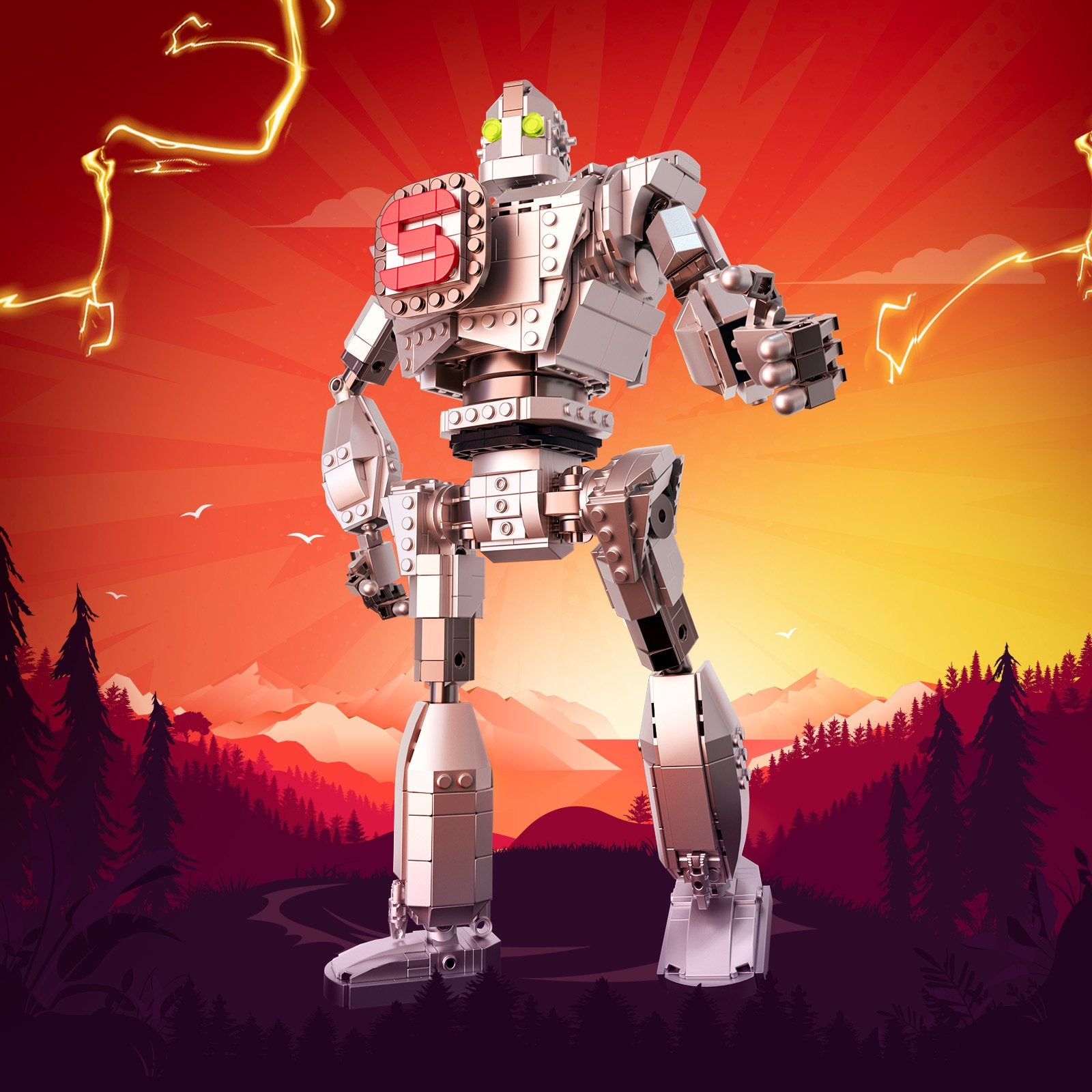 the metal giant building block - classic action robot figure - 2