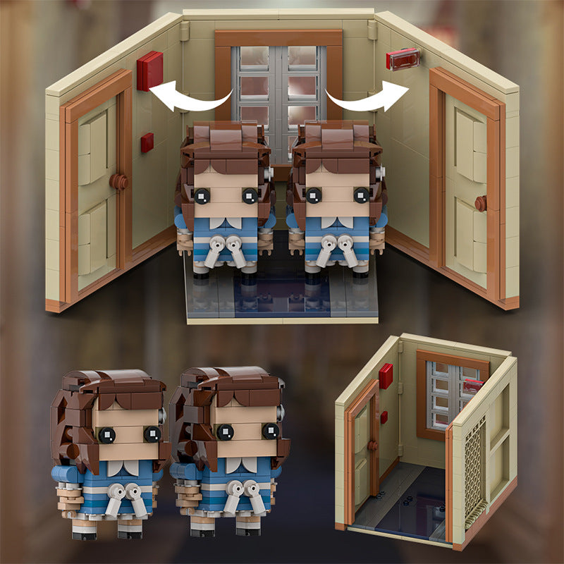the shining twin brickheadz building set | lego compatible - 1