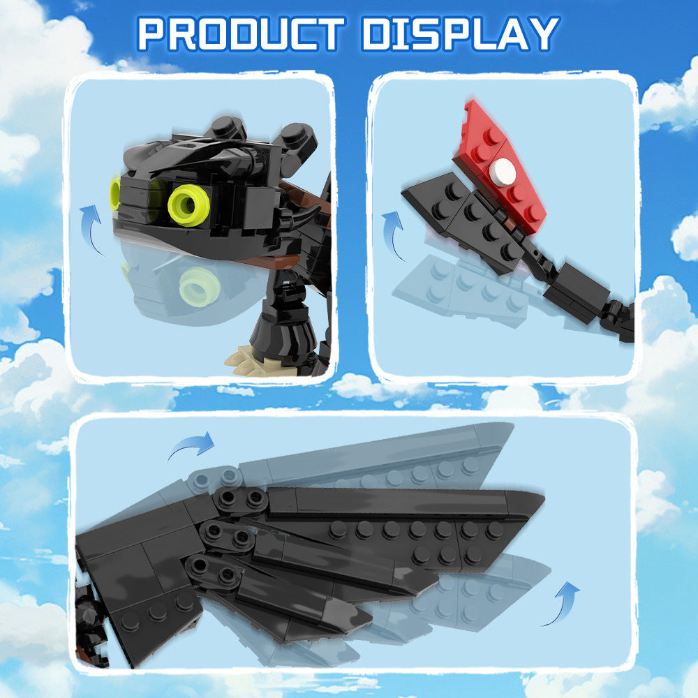 toothless building set | how to train your dragon | lego compatible - 4