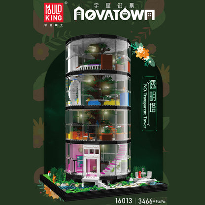 transparent tower building set - 3466 pcs | mouldking 16013 - 2