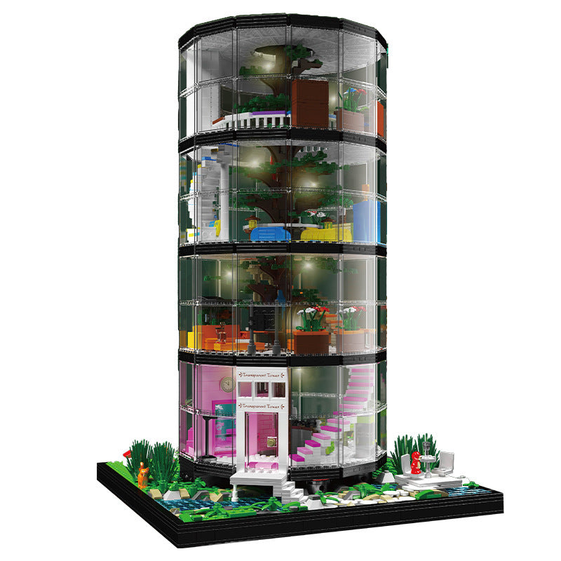 transparent tower building set - 3466 pcs | mouldking 16013 - 6