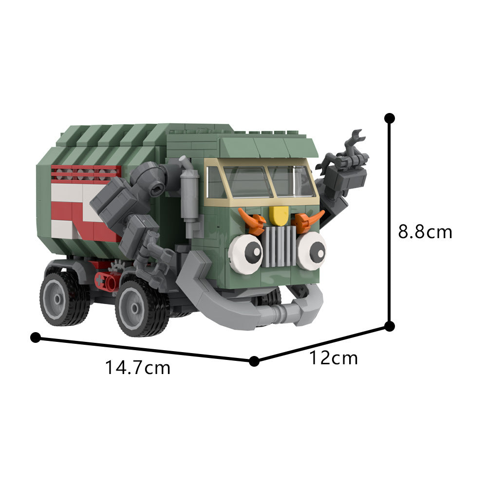 trash truck building set | lego compatible - 4