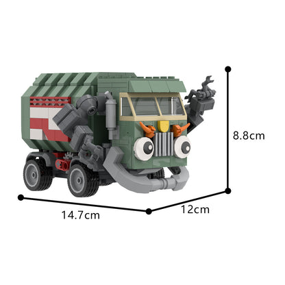 trash truck building set | lego compatible - 4