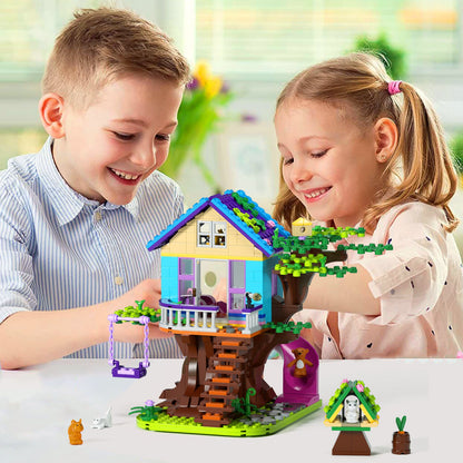 tree house building kit with animals & slide - creative toy for kids - 2