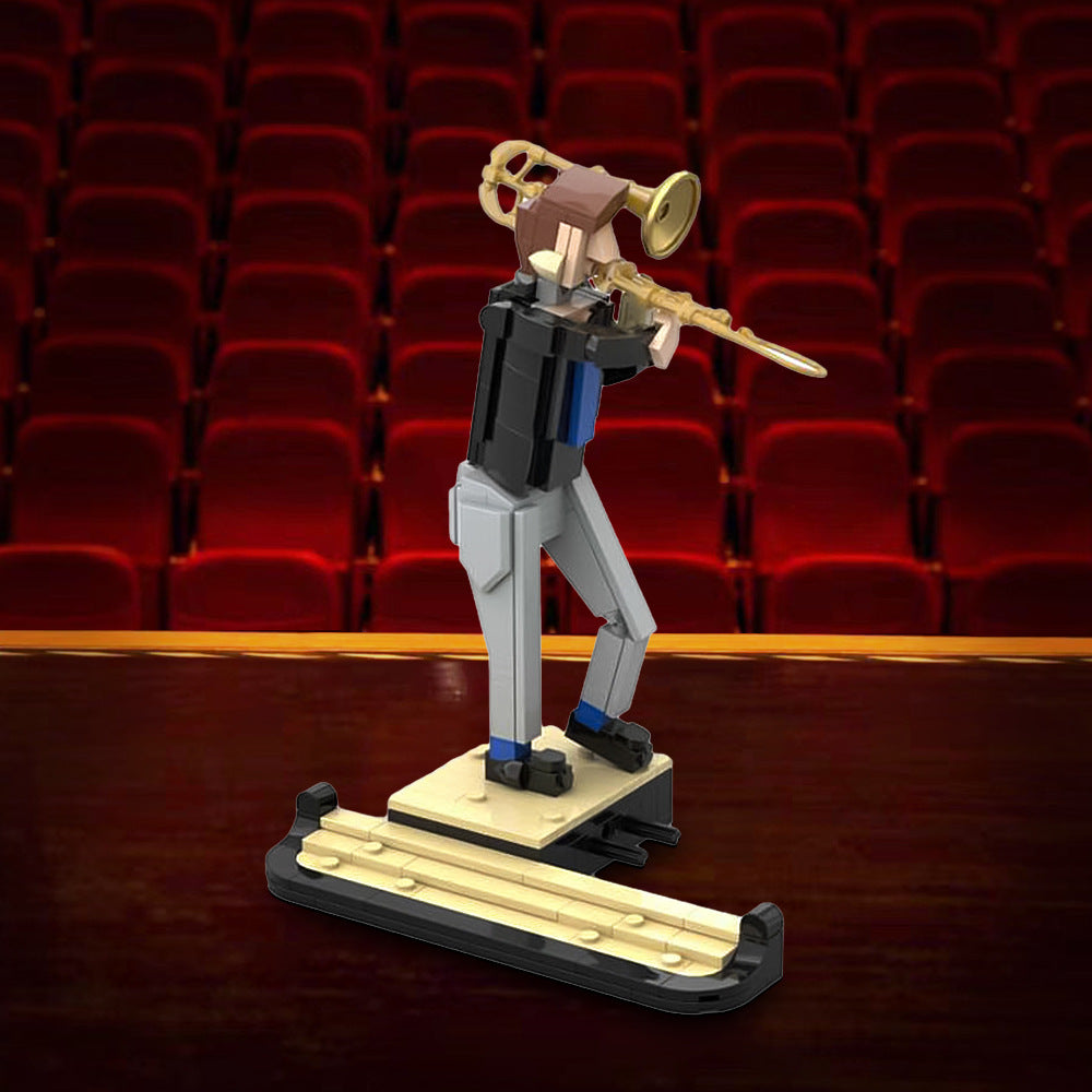 trombone player building set | jazz quartet addition | moc-162342 - 1