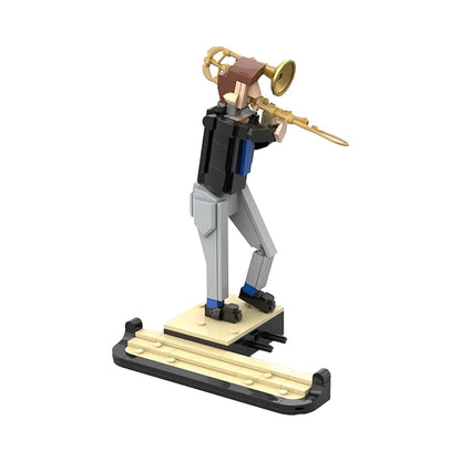 trombone player building set | jazz quartet addition | moc-162342 - 2