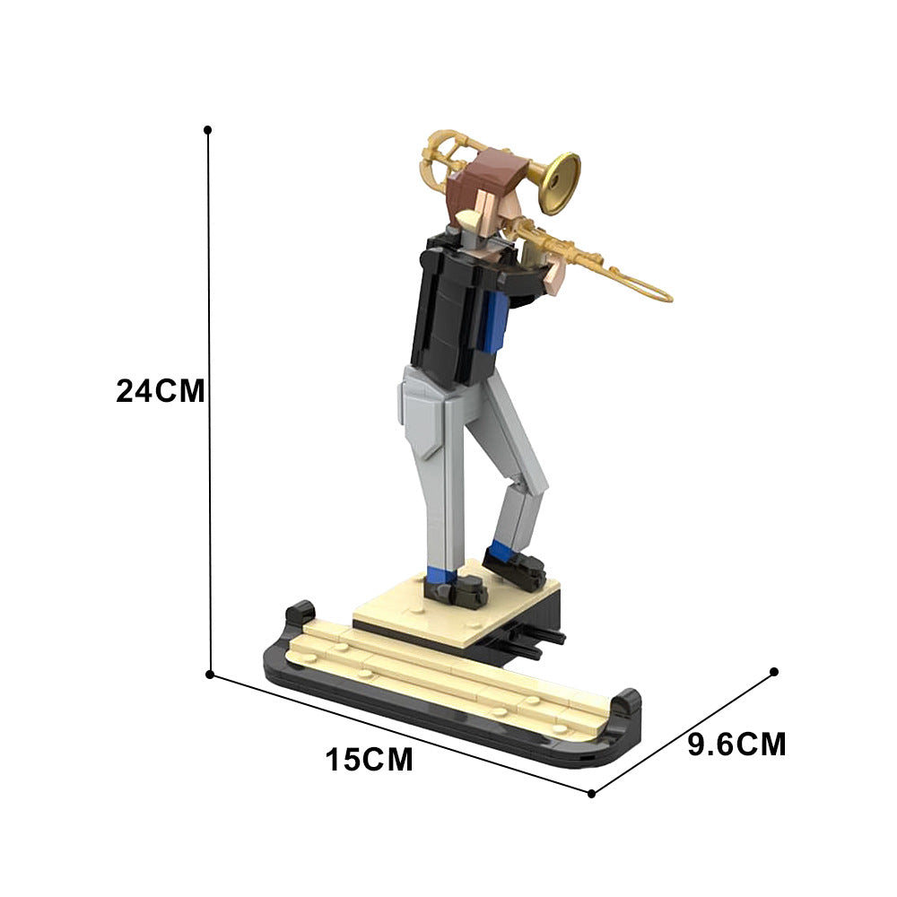 trombone player building set | jazz quartet addition | moc-162342 - 3