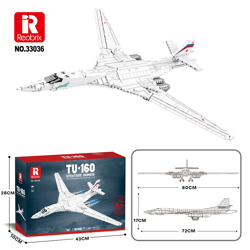 tu 160 strategic bomber building block set - reobrix 33036 - 6