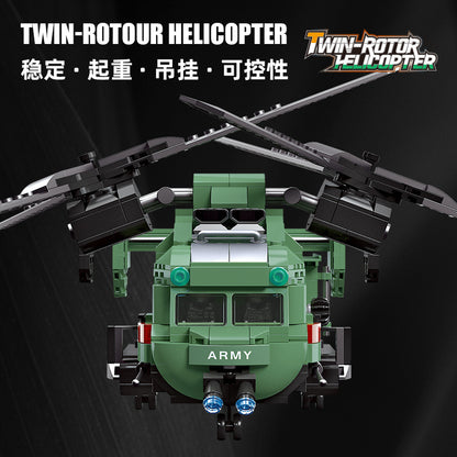 twin-rotor helicopter building set - 705 pcs | jiestar 58008 - 1