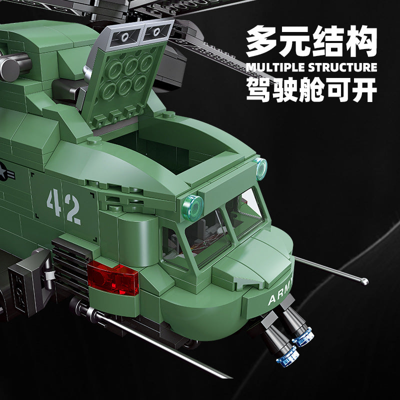 twin-rotor helicopter building set - 705 pcs | jiestar 58008 - 2