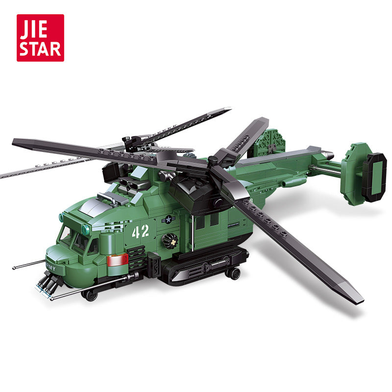 twin-rotor helicopter building set - 705 pcs | jiestar 58008 - 4