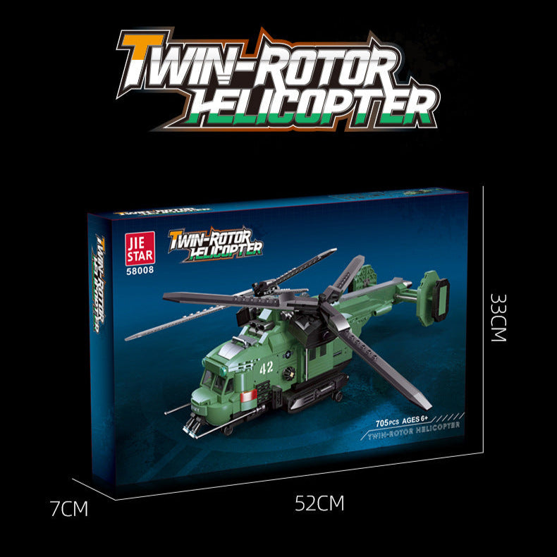 twin-rotor helicopter building set - 705 pcs | jiestar 58008 - 5