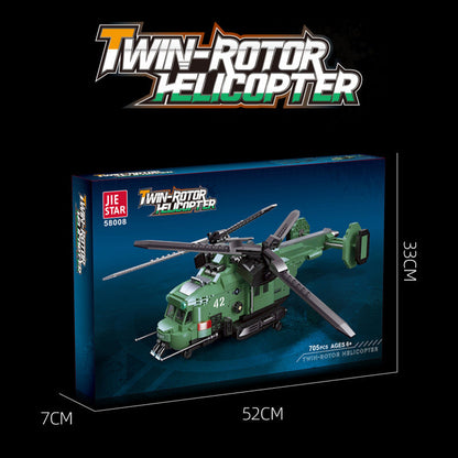 twin-rotor helicopter building set - 705 pcs | jiestar 58008 - 5