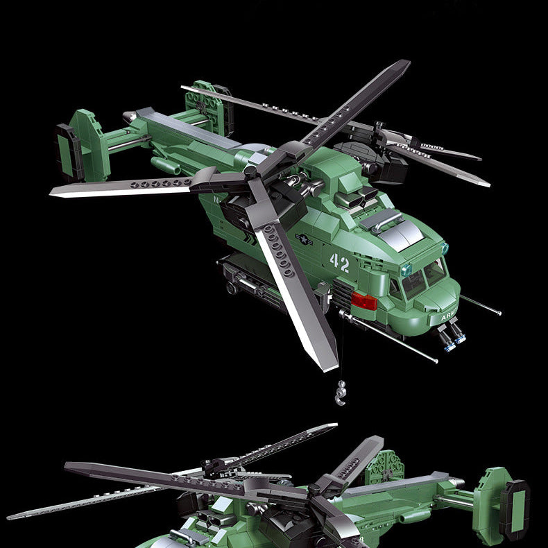 twin-rotor helicopter building set - 705 pcs | jiestar 58008 - 7