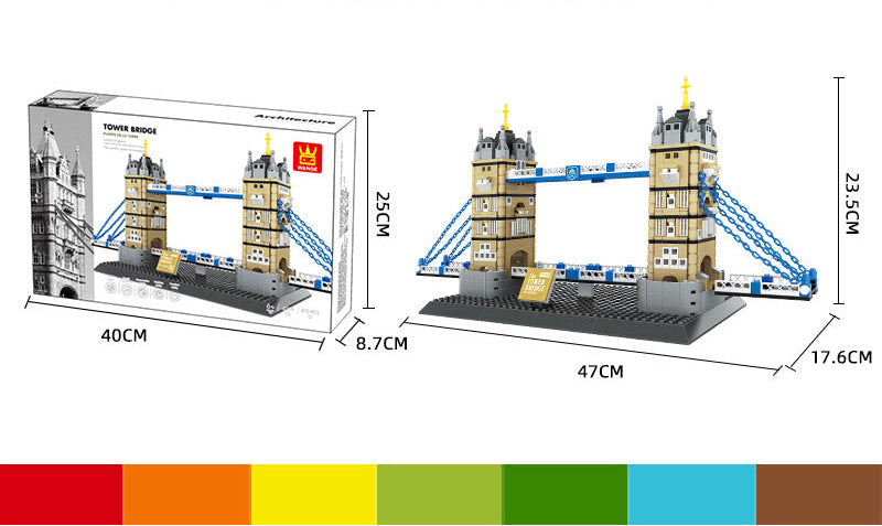 twin tower bridge london building blocks set - wange bricks 4219 - 6