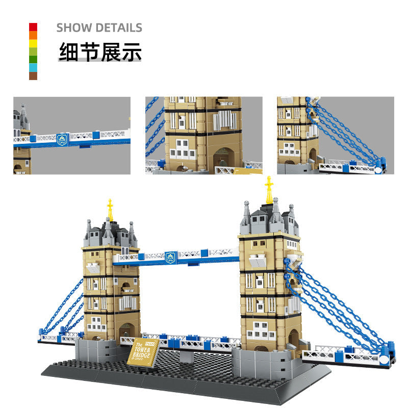 twin tower bridge london building blocks set - wange bricks 4219 - 7