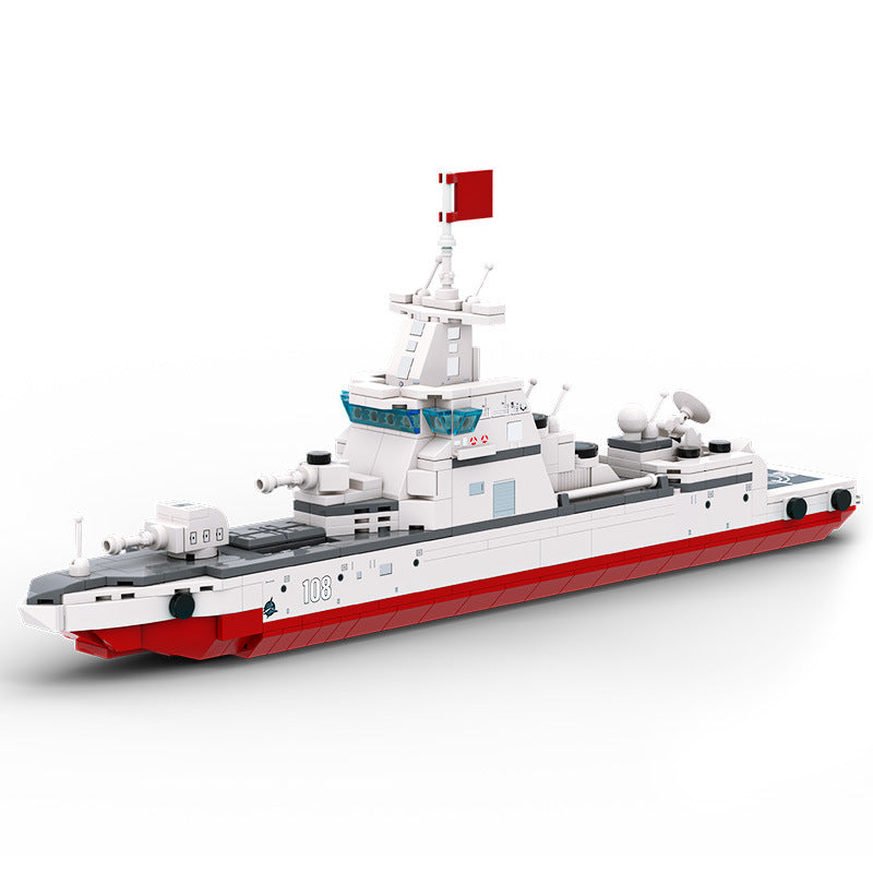 type 055 destroyer building blocks set - wange bricks 364 pcs - 3