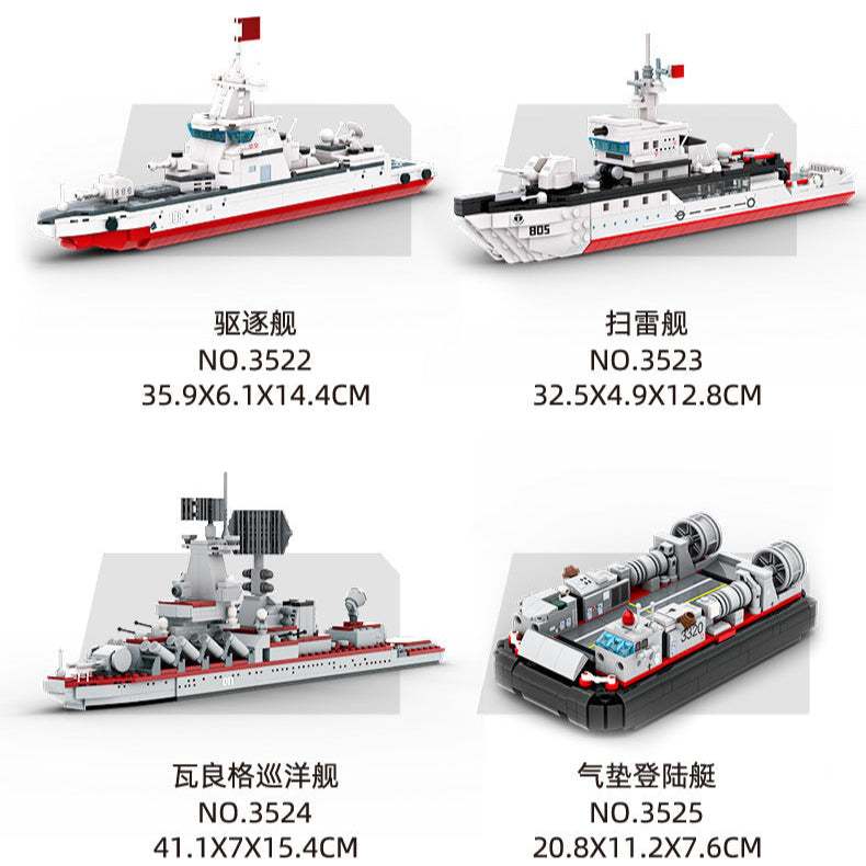 type 055 destroyer building blocks set - wange bricks 364 pcs - 5