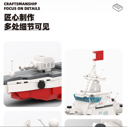 type 055 destroyer building blocks set - wange bricks 364 pcs - 8