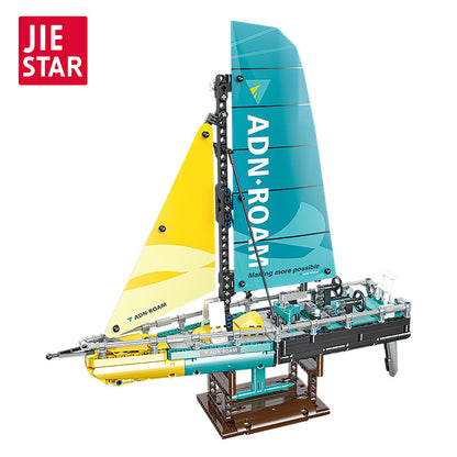 type 65 sailboat building set - 675 pcs | jiestar 58123 - 4