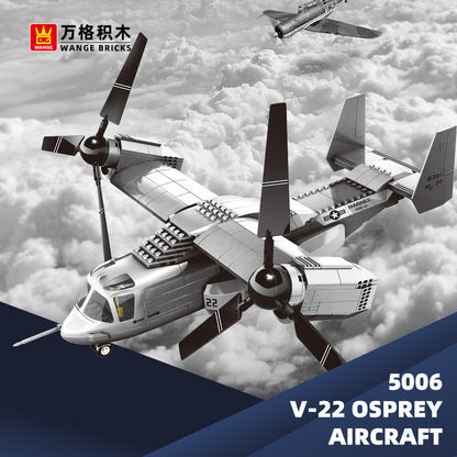 v-22 osprey aircraft building blocks set - wange bricks - 460 pcs - 1