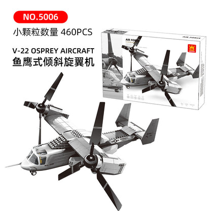 v-22 osprey aircraft building blocks set - wange bricks - 460 pcs - 3