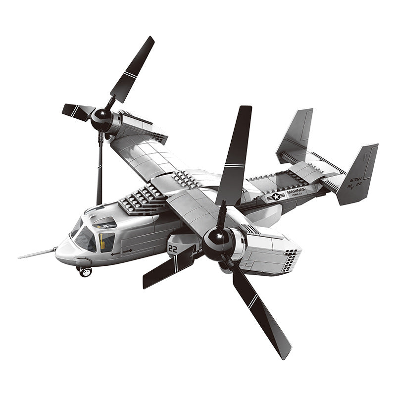 v-22 osprey aircraft building blocks set - wange bricks - 460 pcs - 4