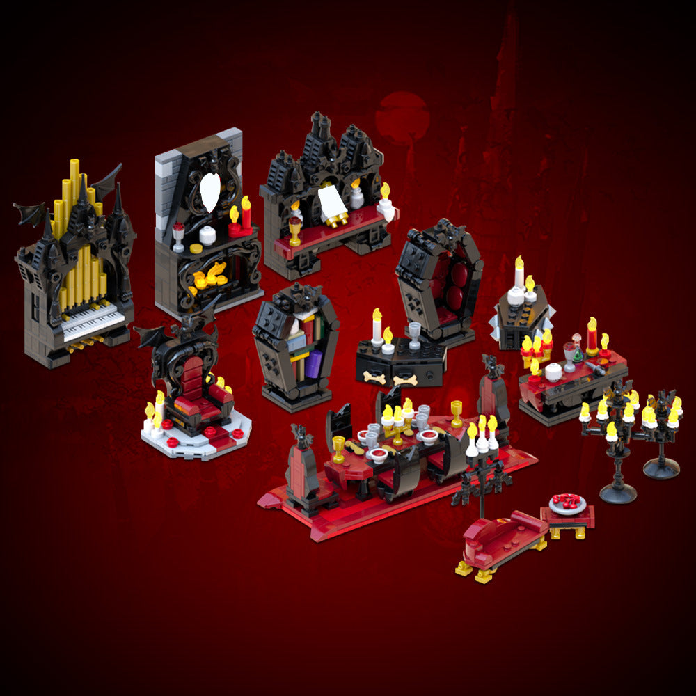 vampire furniture full pack building set | halloween | moc-199046 - 1