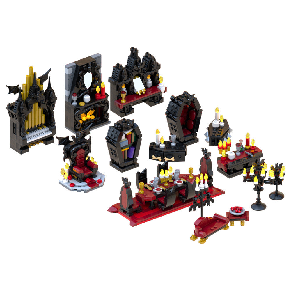 vampire furniture full pack building set | halloween | moc-199046 - 2