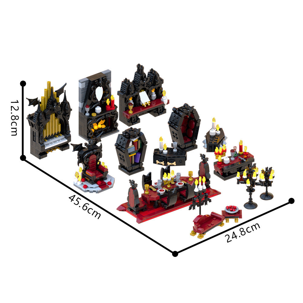 vampire furniture full pack building set | halloween | moc-199046 - 4