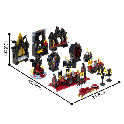 vampire furniture full pack building set | halloween | moc-199046 - 4