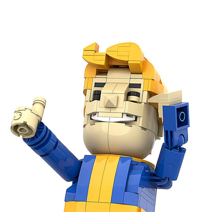 vault boy figurine with stand building set | fallout | moc-179833 - 2