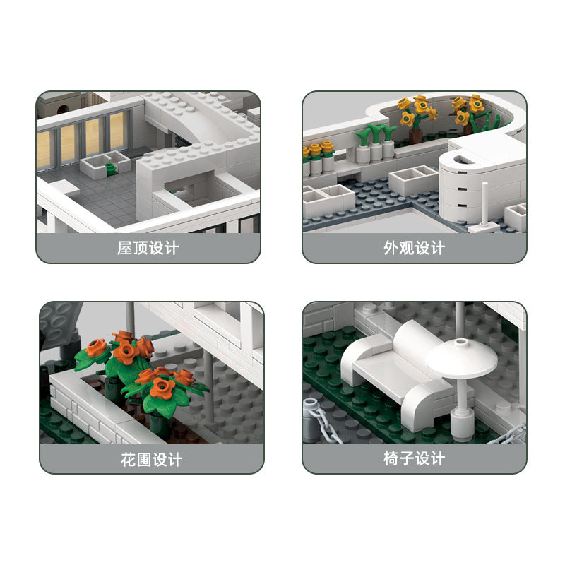 villa savoye, paris, france - building blocks set - wange bricks 5237 - 2